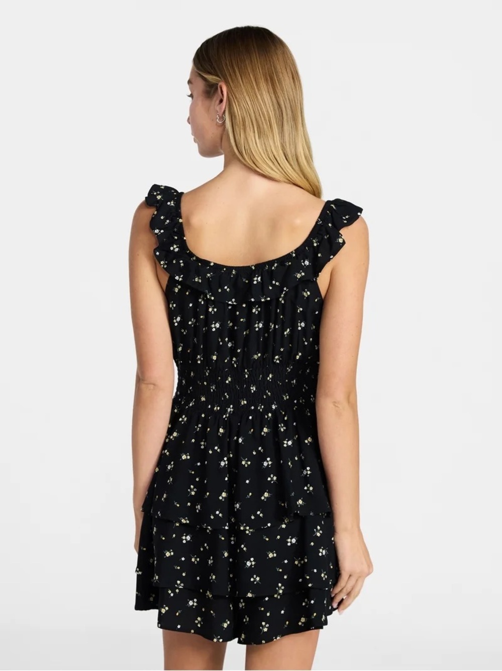 Black Floral Ruffle Romper - Picture 2 of 2